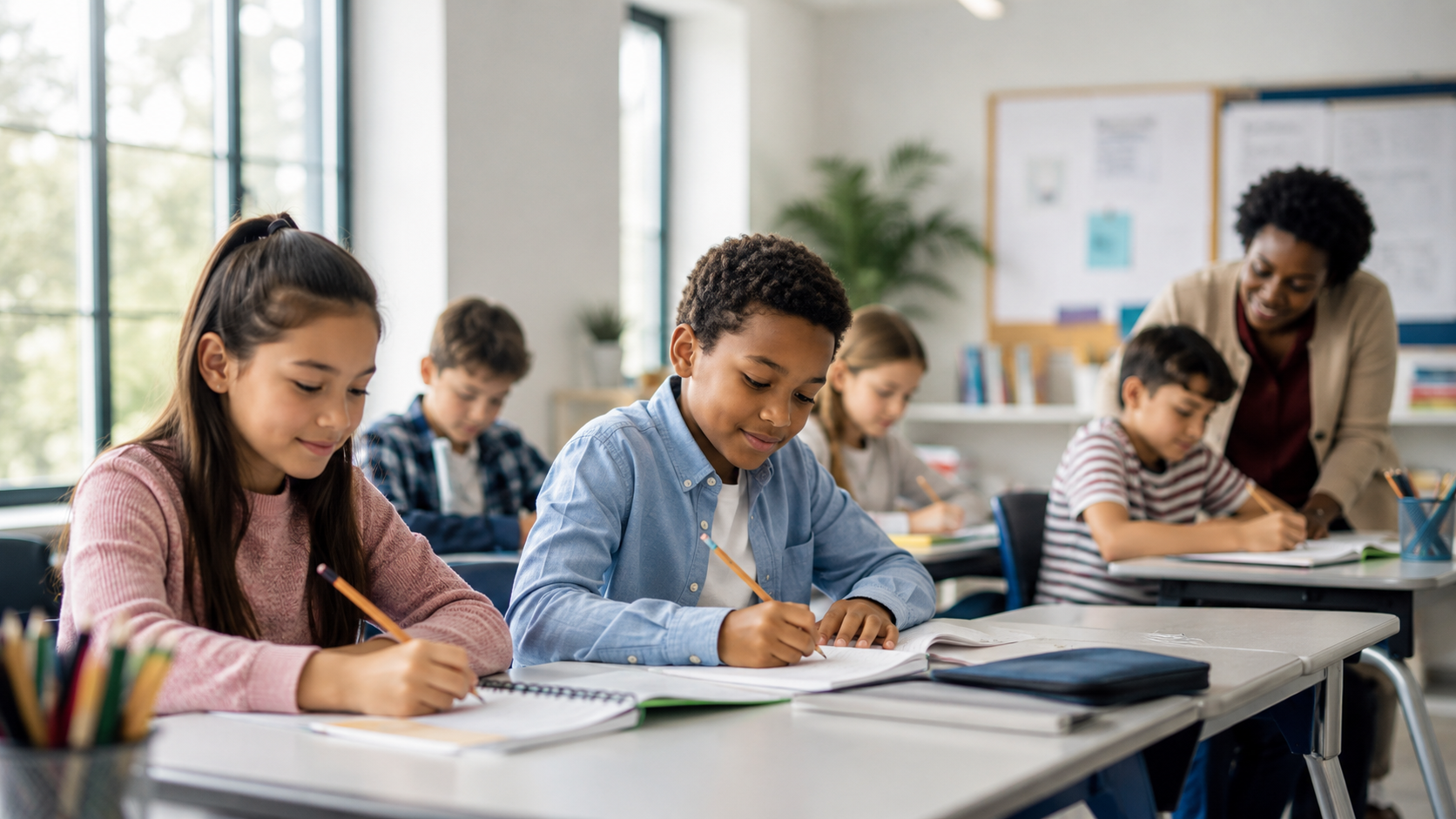 Alunos em uma escola que busca explicar o valor da mensalidade escolar