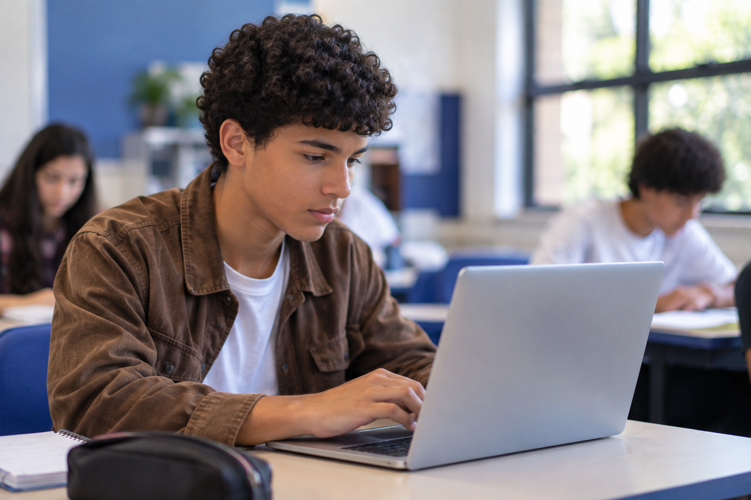 Aluno de uma escola que busca inovação na educação.